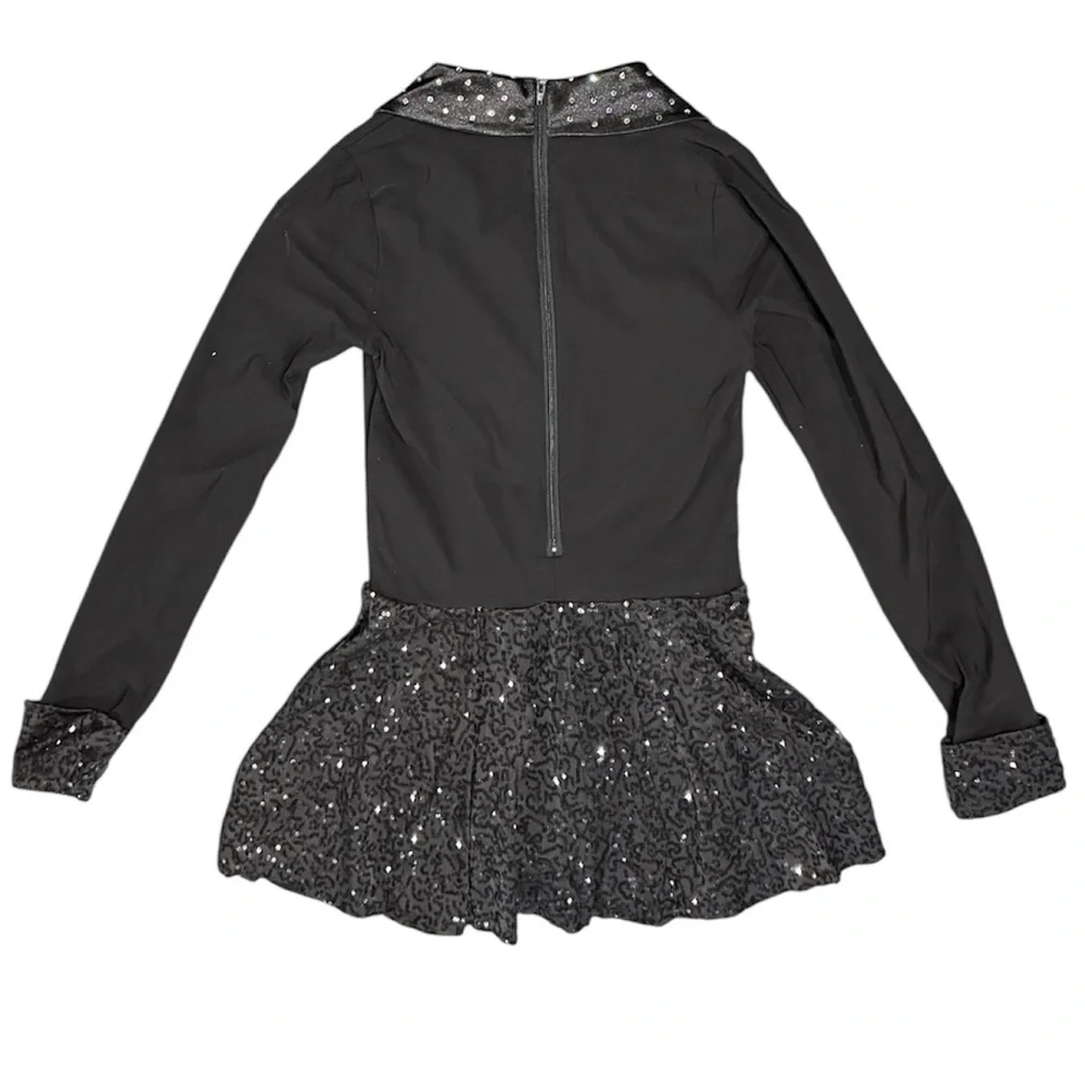 Weissman Blackbird Crystal Blazer Dance Dress Black LC Jazz Costume